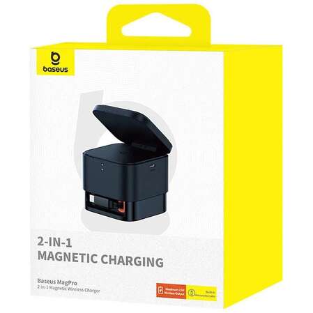 Беспроводная зарядная панель 2 в 1 Для IPhone, Airpods Baseus MagPro Cube 15W Grey