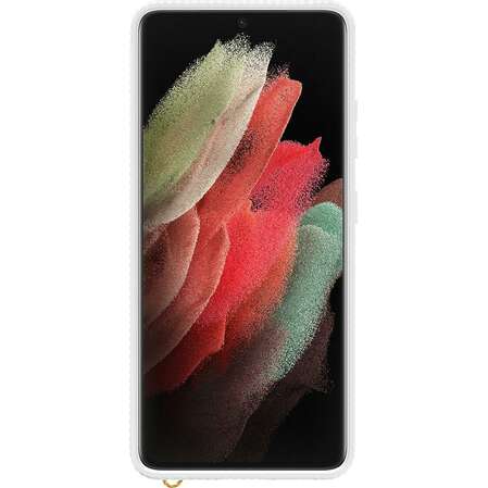 Чехол для Samsung Galaxy S21 Ultra SM-G998 Clear Protective Cover прозрачный с белой рамкой