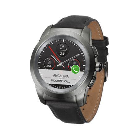 Умные часы MyKronoz ZeTime Premium Petite Titan (кожаный ремешок цвет черный)