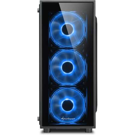 Корпус ATX Miditower Sharkoon TG4 Tempered Glass Blue Led Black