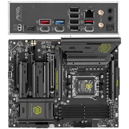 Материнская плата MSI MAG B850 Tomahawk WiFi Socket-AM5 AMD B850 4xDDR5, 6xSATA3, RAID, 4xM.2, 3xPCI-E16x, 3xUSB3.2, 3xUSB3.2 Type C, HDMI, WiFi, 5Glan, ATX Ret