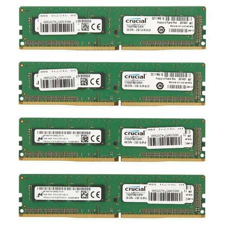 Модуль памяти DIMM 16Gb 4х4Gb DDR4 PC17000 2133MHz Crucial (CT4K4G4DFS8213)