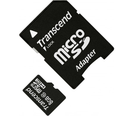 Micro SecureDigital 8Gb HC Transcend UHS-1 class10 (TS8GUSDHC10U1) + SD адаптер