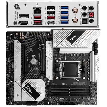 Материнская плата MSI Pro B650-A WiFi Socket-AM5 AMD B650 4xDDR5, 4xSATA3, RAID, 3xM.2, 2xPCI-E16x, 7xUSB3.2, DP, HDMI, WiFi, 2.5Glan, ATX Ret