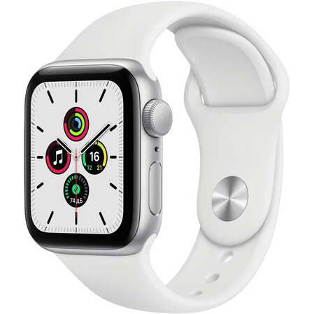 Умные часы Apple Watch SE GPS 40mm Silver Aluminium Case with White Sport Band MYDM2RU/A