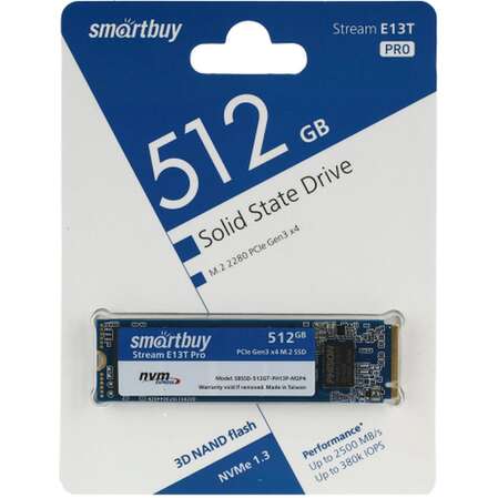 Внутренний SSD-накопитель 512Gb Smartbuy Stream E13T Pro SBSSD-512GT-PH13P-M2P4 M.2 2280 PCIe NVMe 3.0 x4