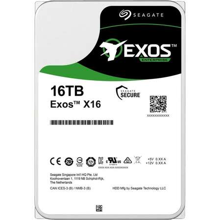 Внутренний жесткий диск 3,5" 16Tb Seagate (ST16000NM002G) 256Mb 7200rpm SAS Exos X16