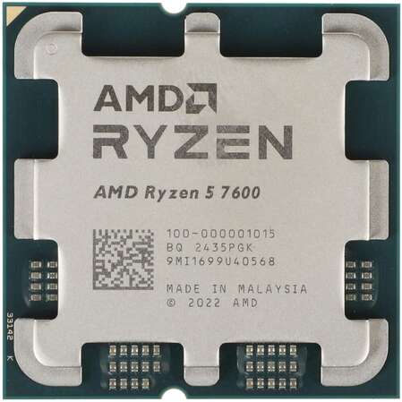 Процессор AMD Ryzen 5 7600, 3.8ГГц, (Turbo 5.1ГГц), 6-ядерный, L3 32МБ, Сокет AM5, OEM