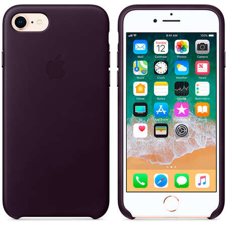 Чехол для Apple iPhone 8/7 Leather Case Dark Aubergine  