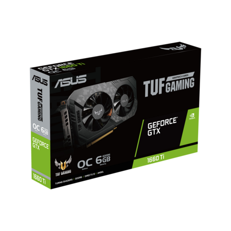 Видеокарта ASUS GeForce GTX 1660 Ti 6144Mb, TUF-GTX1660TI-O6G-EVO-Gaming DVI-D, HDMI, 2xDP Ret