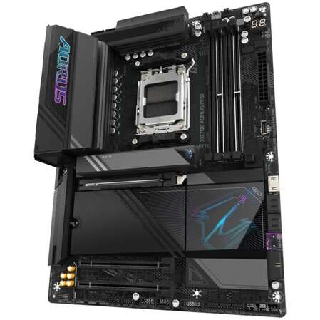 Материнская плата Gigabyte X870E AORUS Pro Socket-AM5 AMD X870E 4xDDR5, 4xSATA3, RAID, 4xM.2, 3xPCI-E16x, 7xUSB3.2, 2xUSB3.2 Type C, DP, HDMI, WiFi, 2.5Glan, ATX Ret