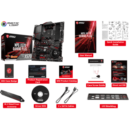 Материнская плата MSI MPG X570 Gaming Plus Socket AM4 4xDDR4, 6xSATA3, RAID, 2xM.2, 2xPCI-E16x, 7xUSB3.0, 1xUSB3.1, USB3.0 Type C, HDMI, Glan, ATX