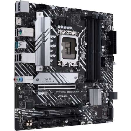 Материнская плата ASUS Prime B660M-A D4 B660 Socket-1700 4xDDR4, 4xSATA3, RAID, 2xM.2, 3xPCI-E16x, 2xUSB3.2, DP, 2xHDMI, Glan, mATX