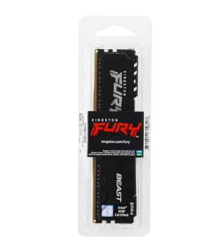 Модуль памяти DIMM 8Gb DDR4 PC28800 3600MHz Kingston Fury Beast Black (KF436C17BB/8) 