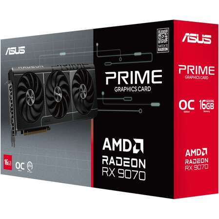 Видеокарта ASUS 16384Mb RX 9070 Prime OC 16Gb (Prime-RX9070-O16G) 3xDP, 1xHDMI, Ret