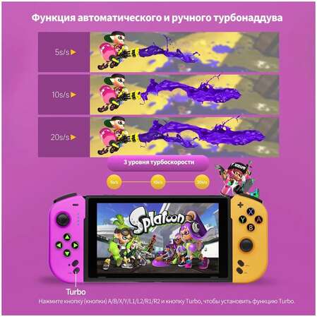 Геймпад EasySMX STK-7046 VG-M011 для консоли Nintendo Switch\OLED Yellow & Purple
