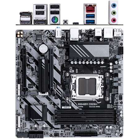 Материнская плата Gigabyte B840M DS3H Socket-AM5 AMD B840 2xDDR5, 4xSATA3, RAID, 2xM.2, 2xPCI-E16x, 2xUSB3.2, 1xUSB3.2 Type C, DP, HDMI, 2.5Glan mATX