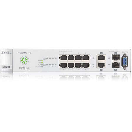 Коммутатор Zyxel Nebula NSW100-10, 8xGbLAN, 2xCombo (SFP/LAN)