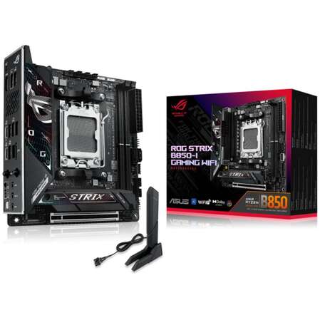 Материнская плата ASUS ROG Strix B850E-I Gaming WiFi B850 Socket AM5 2xDDR5, 2xSATA3, RAID, 2xM.2, 1xPCI-E16x, 4xUSB3.2, 2xUSB3.2 Type C, HDMI, Wi-Fi, 2.5Glan, mini-ITX