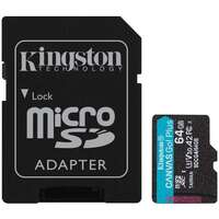Карта памяти Micro SecureDigital 64Gb Kingston Canvas Go Plus SDXC (SDCG4/64GB) + SD адаптер