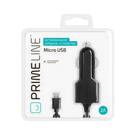 Автомобильное зарядное устройство Prime Line 2.1A витой micro USB черный (2209)