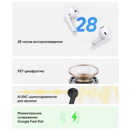 Bluetooth гарнитура Realme Buds T01 White