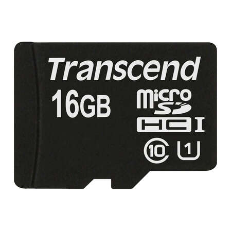 Micro SecureDigital 16Gb HC Transcend class10, UHS-I (TS16GUSDU1) + SD адаптер