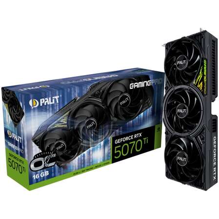 Видеокарта Palit GeForce RTX 5070 Ti 16384Mb, GamingPro OC V1 16 Gb (NE7507TS19T2-GB2031Y) 1xHDMI, 3xDP, Ret