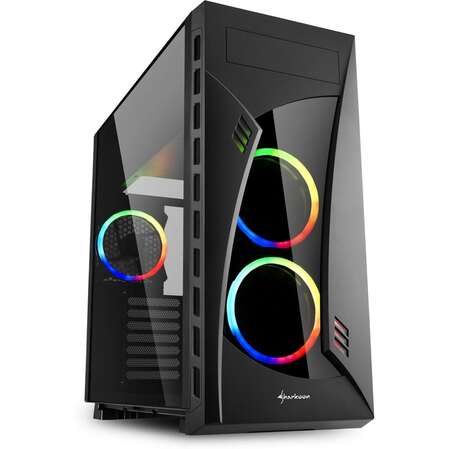 Корпус ATX Miditower Sharkoon NIGHT SHARK Tempered Glass RGB Led Black