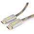 Кабель HDMI-HDMI v2.0 1.8м Cablexpert Platinum (CC-P-HDMI02-1.8M) серебристый металлический корпус, нейлоновая оплетка, блистер