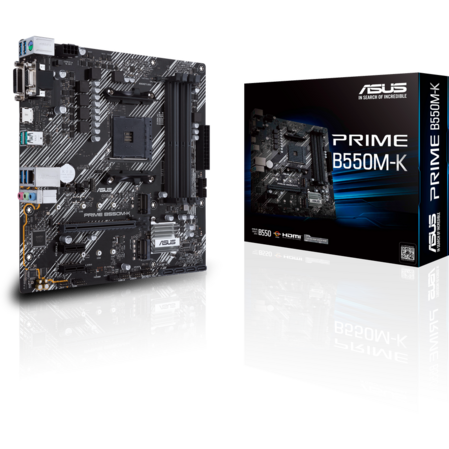 Материнская плата ASUS Prime B550M-K B550 Socket AM4 4xDDR4, 4xSATA3, RAID, 2xM.2, 1xPCI-E16x, 6xUSB3.2, D-Sub, DVI-D, HDMI, Glan, mATX