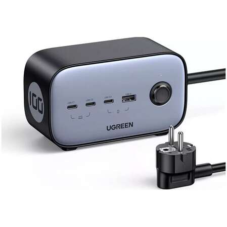 Сетевое зарядное устройство Ugreen DigiNest Pro CD270 (60167) 100W 3xUSB-C + USB-A темно-серый