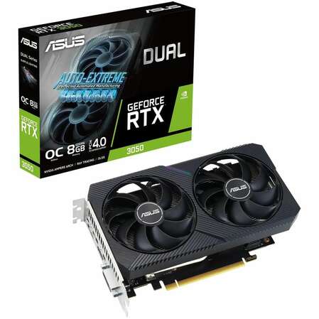 Видеокарта ASUS GeForce RTX 3050 8192Mb, Dual OC V2 8G (Dual-RTX3050-O8G-V2) 1xDVI-D, 1xHDMI, 1xDP, Ret