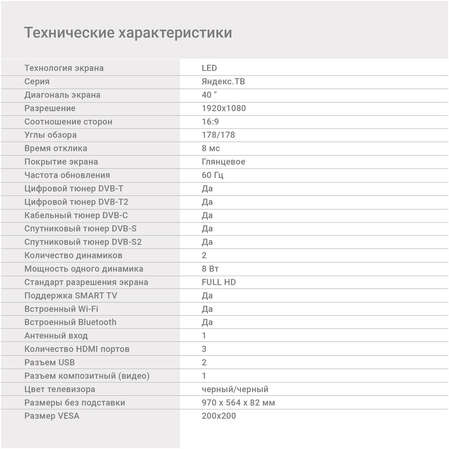 Телевизор 40" Digma DM-LED40SBB31 (Full HD 1920x1080, Smart TV) черный