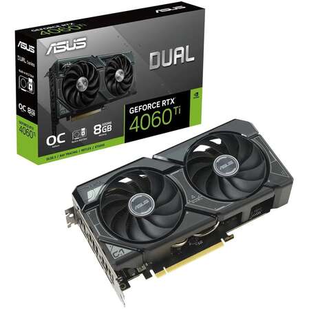 Видеокарта ASUS GeForce RTX 4060 Ti 8192Mb, SSD OC 8G (Dual-RTX4060TI-O8G-SSD) 1xHDMI, 3xDP, Ret
