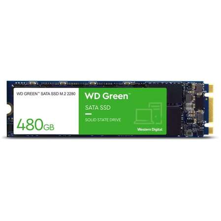 Внутренний SSD-накопитель 480Gb Western Digital Green (WDS480G3G0B) M.2 2280 SATA3  
