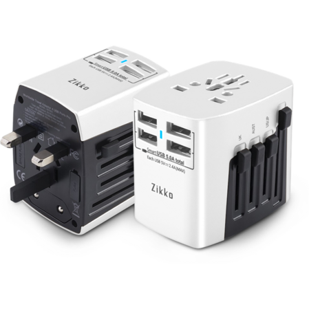 Сетевое зарядное устройство  Zikko Worldwide Travel Adaptor BST631 4 USB, белое