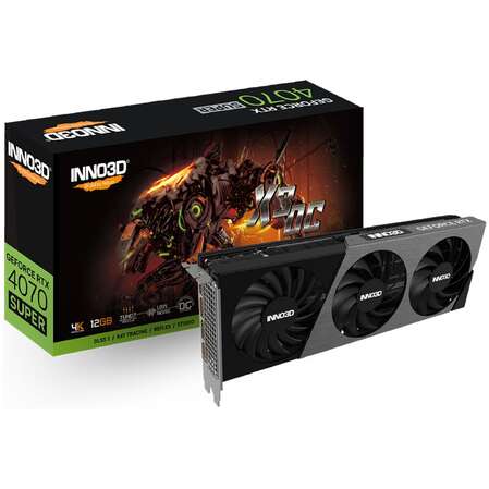Видеокарта Inno3D GeForce RTX 4070 Super 12288Mb, Twin X3 OC 12 Gb (N407S3-126XX-186162L) 1xHDMI, 3xDP, Ret
