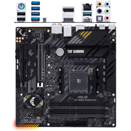 Материнская плата ASUS TUF Gaming B550M-Plus B550 Socket AM4 4xDDR4, 4xSATA3, RAID, 2xM.2, 2xPCI-E16x, 5xUSB3.2, 1xUSB3.2 Type C, DP, HDMI, 2.5Glan, mATX