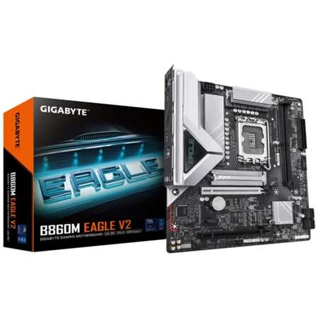 Материнская плата Gigabyte B860M Eagle V2 B860 Soc-1851 2xDDR5, 4xSATA3, RAID, 2хM.2, 2xPCI-E16x, 3xUSB3.2, DP, HDMI, 2.5Glan, mATX