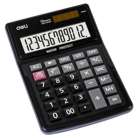 Калькулятор Deli EM04031 черный 12-разр.