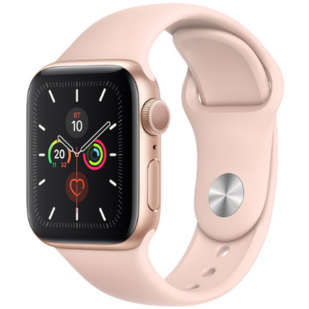 Умные часы Apple Watch Series 5 GPS 44mm Gold Aluminium Pink Sand Sport Band MWVE2RU/A