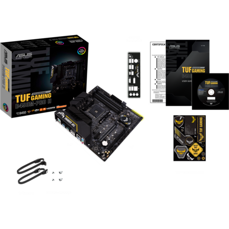 Материнская плата ASUS TUF Gaming B450M-Pro II B450 Socket AM4 4xDDR4, 6xSATA3, RAID, 2xM.2, 2xPCI-E16x, 5xUSB3.1, 1xUSB3.1 Type C, DP, HDMI, Glan, mATX
