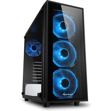 Корпус ATX Miditower Sharkoon TG4 Tempered Glass Blue Led Black