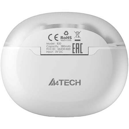 Bluetooth гарнитура A4Tech 2Drumtek B20 TWS White
