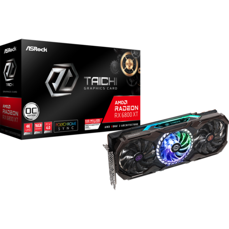 Видеокарта ASRock AMD Radeon RX 6800 XT 16384Mb, Taichi X 16G OC (RX6800XT TCX 16GO) 2xDP, HDMI, USB-C, Ret
