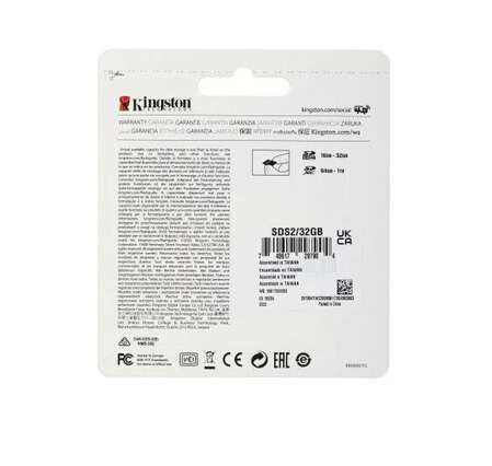 Карта памяти SecureDigital 32Gb Kingston Canvas Select SDHC Class 10 UHS-I (SDS/32GB) 