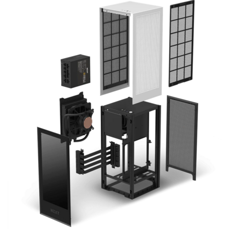 Корпус Mini-ITX Minitower NZXT H1 CA-H16WR-W1-EU Mini-ITX 650W White/Black