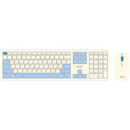 Клавиатура+мышь Acer OCC205 Wireless White/Blue