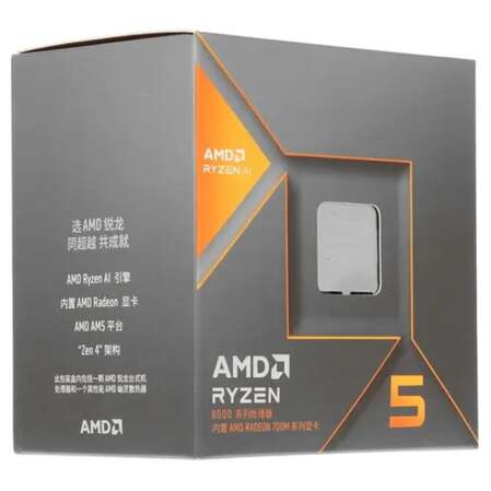 Процессор AMD Ryzen 5 8600G, 4.3ГГц, (Turbo 5.0ГГц), 6-ядерный, L3 16МБ, Сокет AM5, Radeon 760M, BOX